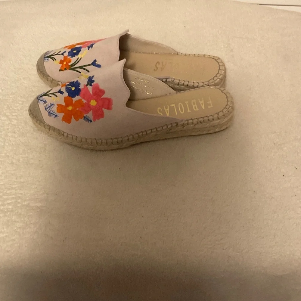 Floral Embroidered Espadrille Mules